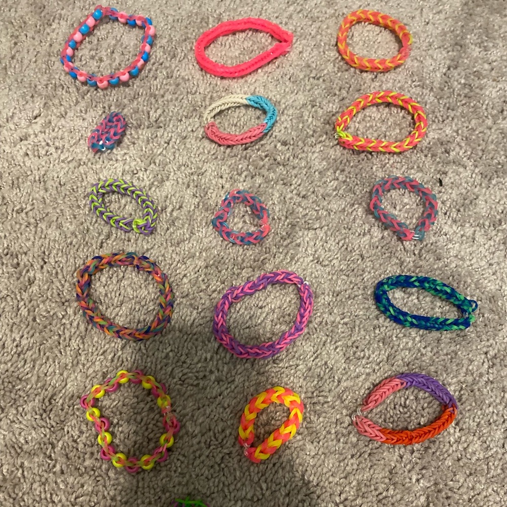 Rainbow loom rubber band bracelets